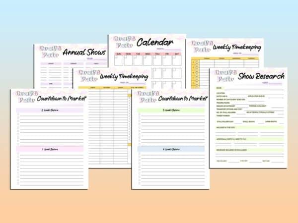 Craft Fair Planner Craft Show Templates Small Business Organizer Printable Solopreneur Digital Download Classic Happy PDF A4 A5 Letter Half - Image 2