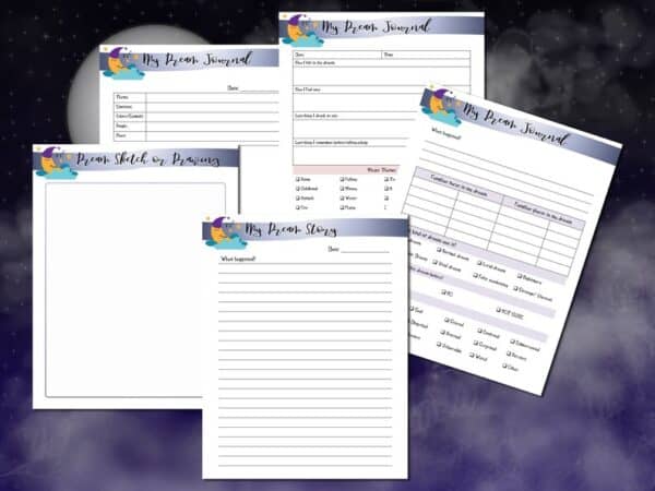 Dream Journal Dream Diary Printable Notebook Dreaming Interpretation Sleep Tracker Moon Digital Download Classic Happy PDF Inserts A4 Letter - Image 6