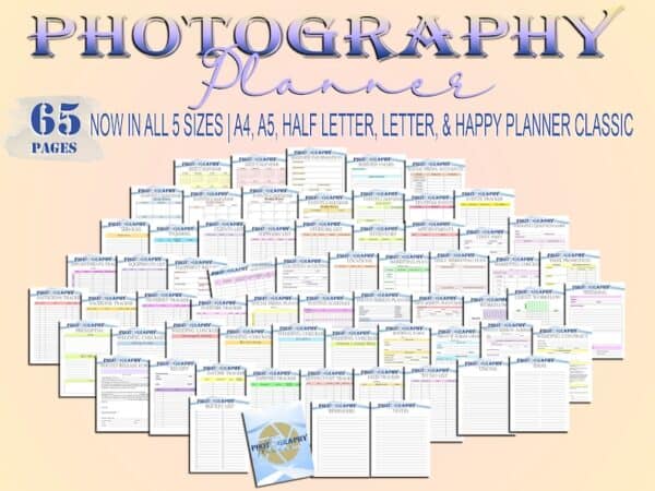 Photographer Planner Photography Business Photo Shoot Appointment Session Client Sheet Printable Digital Download Classic Happy PDF Inserts