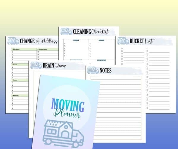 Moving Planner Relocation Checklist Home Moving Guide Property Printable New Home Project Binder Classic Happy PDF Inserts A4 A5 Letter - Image 3