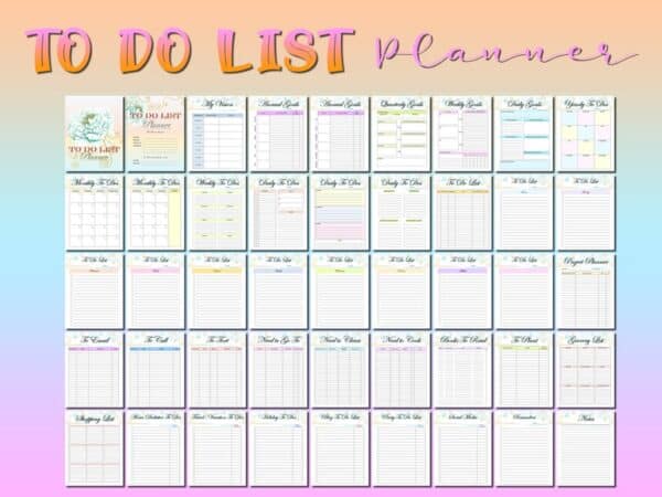 To Do List Goals Weekly Checklist Daily Monthly Productivity List Printable Digital Download Planner Business Work Family Health Cleaning - Image 2