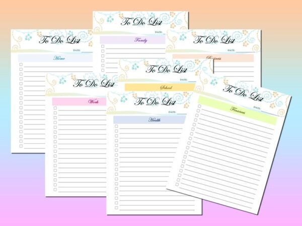 To Do List Goals Weekly Checklist Daily Monthly Productivity List Printable Digital Download Planner Business Work Family Health Cleaning - Image 3