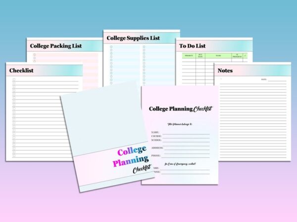 College Planning Checklist Printable Planner College Visit Student Digital Download Lessons Courses Application Graduation Physical Academic - Image 3
