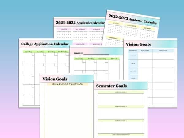 College Planning Checklist Printable Planner College Visit Student Digital Download Lessons Courses Application Graduation Physical Academic - Image 5