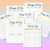 To Do List Goals Weekly Checklist Daily Monthly Productivity List Printable Digital Download Planner Business Work Family Health Cleaning - Image 8