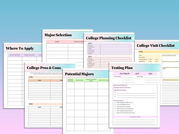 College Planning Checklist Printable Planner College Visit Student Digital Download Lessons Courses Application Graduation Physical Academic - Image 6