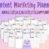 Content Marketing Planner Social Media Marketing Printable Business Instagram Facebook YouTube Posts Campaigns Funnels Digital Download