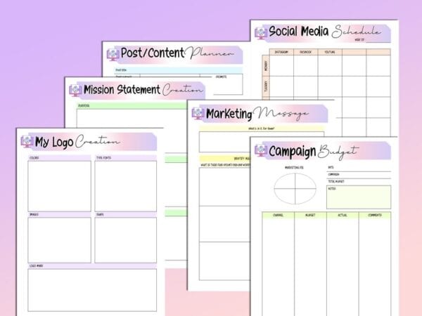 Content Marketing Planner Social Media Marketing Printable Business Instagram Facebook YouTube Posts Campaigns Funnels Digital Download - Image 5