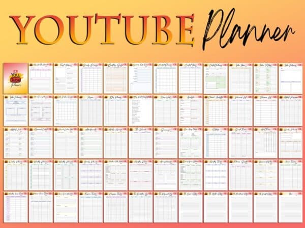 Youtube Planner Social Media Video Vlog Tracker Printable Business Planner Digital Download Marketing Planner Classic Happy PDF Inserts - Image 7