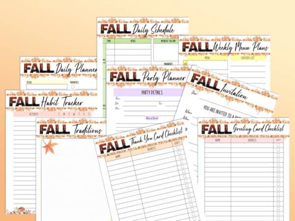 Fall Planner Halloween Planner Printable Holiday Autumn Digital Download Gift Menu Fall Binder Classic Happy PDF Inserts A4 A5 Letter Half - Image 4