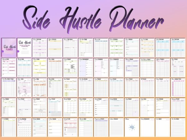 Side Hustle Freelance Business Planner Printable Solopreneur Budget Goals Digital Download Work from Home Small Business Classic Happy - Image 2