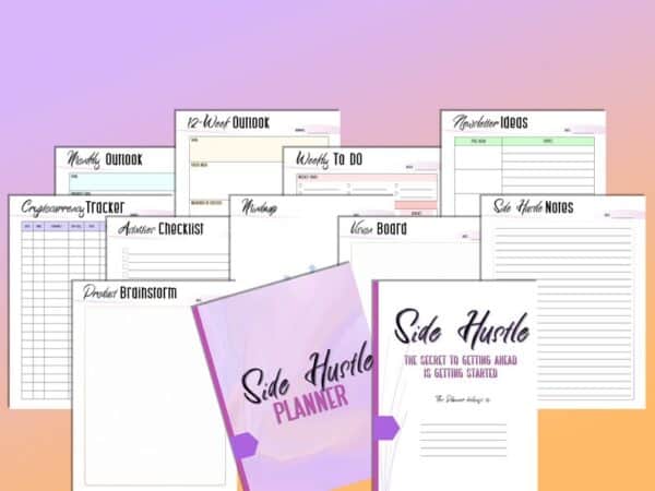 Side Hustle Freelance Business Planner Printable Solopreneur Budget Goals Digital Download Work from Home Small Business Classic Happy - Image 4