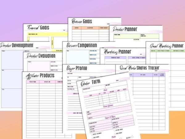 Side Hustle Freelance Business Planner Printable Solopreneur Budget Goals Digital Download Work from Home Small Business Classic Happy - Image 6