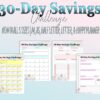 30 Day Savings Challenge Planner Printable Finance Digital Download Money GoalsTracker Money Planner Classic Happy PDF Inserts A4 Letter