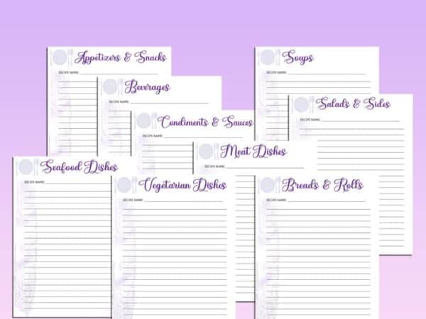 Meal Planner Printable Food Inventory Monthly Weekly Digital Menu Recipe Grocery Book Planner Breakfast Lunch Dinner Kitchen Refrigerator - Image 4