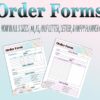Order Form Template Etsy Shop Store Digital Crafters Jewelry Craft Small Business Printable Planner Insert Happy Printable Half