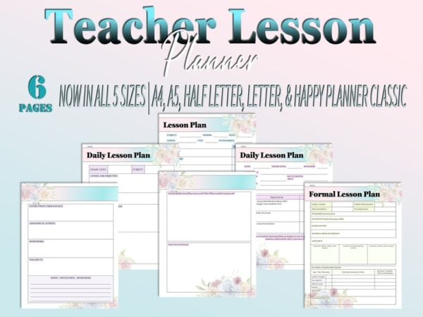 Teacher Lessons Plan Planner Daily Lesson Plan School Printable Academic Digital Download Student Teaching Planner Classic Happy PDF Insert