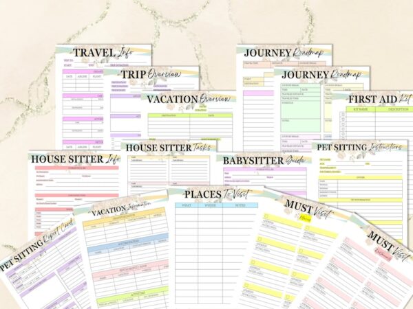 Vacation Planner Planning Journal Hotel Mountain Beach Cruise Island Printable Digital Download Travel Budget Trip Classic Happy PDF - Image 8