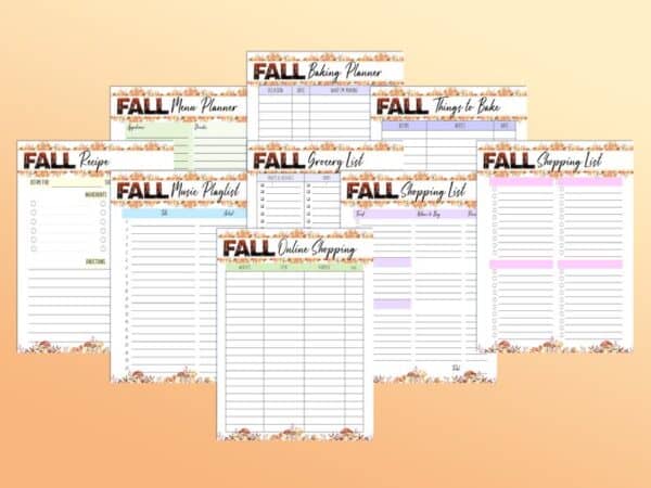 Fall Planner Halloween Planner Printable Holiday Autumn Digital Download Gift Menu Fall Binder Classic Happy PDF Inserts A4 A5 Letter Half - Image 3