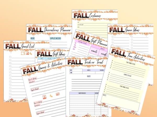 Fall Planner Halloween Planner Printable Holiday Autumn Digital Download Gift Menu Fall Binder Classic Happy PDF Inserts A4 A5 Letter Half - Image 2