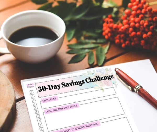 30 Day Savings Challenge Planner Printable Finance Digital Download Money GoalsTracker Money Planner Classic Happy PDF Inserts A4 Letter - Image 2