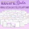 Meal Planner Printable Food Inventory Monthly Weekly Digital Menu Recipe Grocery Book Planner Breakfast Lunch Dinner Kitchen Refrigerator