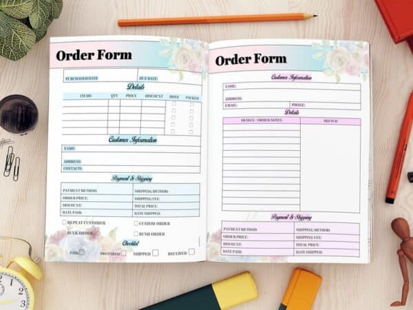 Order Form Template Etsy Shop Store Digital Crafters Jewelry Craft Small Business Printable Planner Insert Happy Printable Half - Image 2