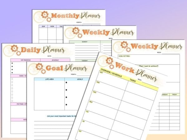 Time Management Planner Printable Pomodoro Goals Time Tracker Digital Download Year End Review Time Blocking Organization Productivity Daily - Image 5