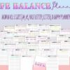 Life Balance Planner Self Care Self Improvement Journal Personal Development Goal Setting Printable Digital Download Binder Classic Happy PD