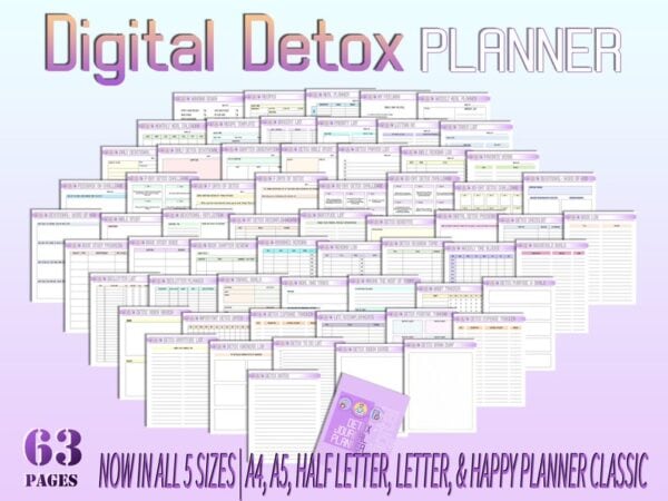 Digital Detox Diaries Workbook Journal Self Reflection Planner Self Assessment Digital Free Printable Mental Health Social Media Detox