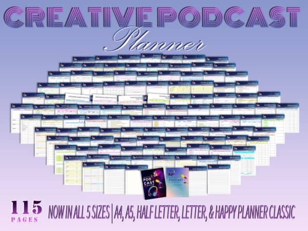 Creative Podcast Planner Social Media Podcast Content Episodes Tracker Goal Launch Interviews Printable Business Digital Download Marketing