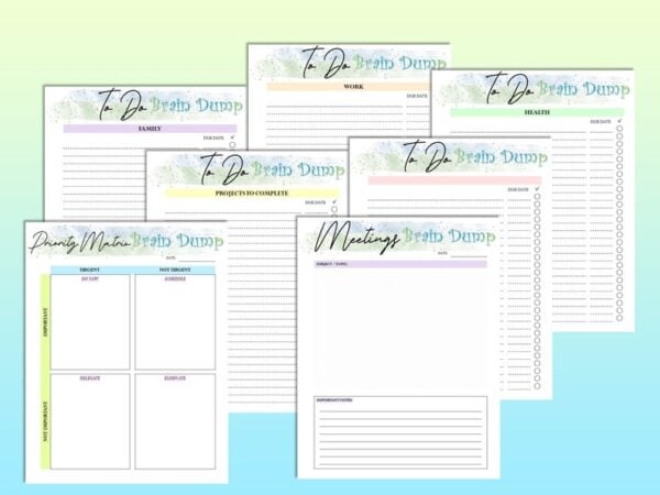 Productivity Planner Brain Dump  Printable Thoughts Organizer Chaos Tracker Digital Download Challenge Project Planner Classic Happy PDF - Image 6