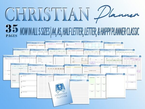 Devotional Journal Christian Faith Printable Bible Study Prayer Journal Scriptures Verses Sermons Faith Reflection Digital Download Classic