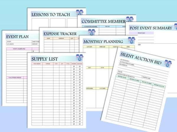 Kids Fundraising Planner Digital Download Sponsorship Fundraiser Organizing Goal Budget Checklist Expense Tracker Classic Happy PDF Inserts - Image 3