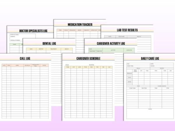 CareGiver Planner Elderly Caregiving Planner Elder Care Home Care Senior Care Home Health Care Digital Download Classic Happy PDF Inserts - Image 4