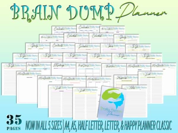 Productivity Planner Brain Dump  Printable Thoughts Organizer Chaos Tracker Digital Download Challenge Project Planner Classic Happy PDF