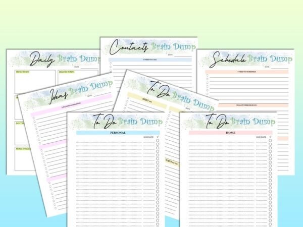 Productivity Planner Brain Dump  Printable Thoughts Organizer Chaos Tracker Digital Download Challenge Project Planner Classic Happy PDF - Image 3