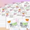75 Soft, Hard Medium and Easy Challenge Tracker Bundle TikTok Weight Loss Journal Lifestyle Planner Workout Fitness Printable Digital Self - Image 2