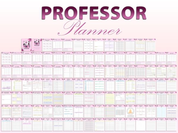 Professor Planner College School Printable Academic Digital Download Lesson Student Teaching Planner Classic Happy PDF Insert A4 A5 Letter - Image 6