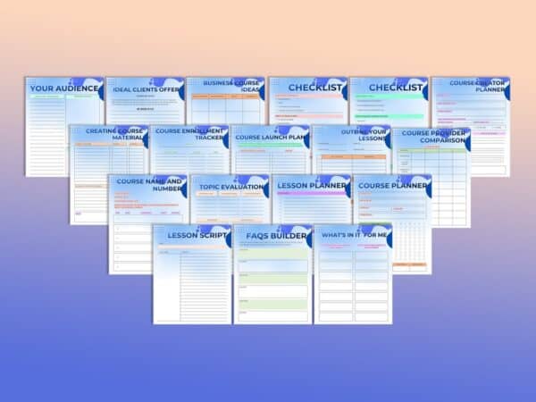 Online Course Creation Planner Printable Course Creator Workbook Online Coaching Digital Product Download Course Promotion Home Business - Image 4