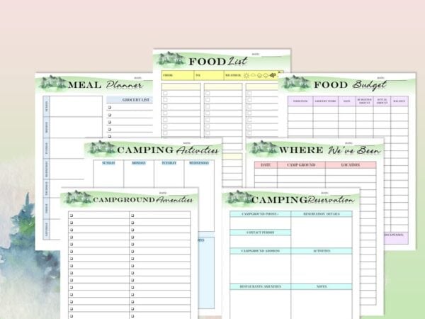 Camping Planner Travel Journal Vacation Girls Camp Boys Camp Summer Campout Printable Digital Download Travel Budget Trip Planner Classic - Image 3