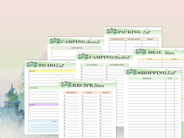 Camping Planner Travel Journal Vacation Girls Camp Boys Camp Summer Campout Printable Digital Download Travel Budget Trip Planner Classic - Image 4