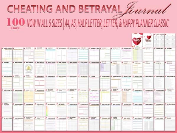 Cheating Betrayal Planner Trauma Processing Journal Grief Therapy Self Care Mood Tracker Printable Mental Health Shadow Work Breakdown - Image 8