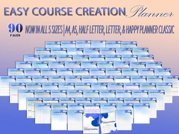 Online Course Creation Planner Printable Course Creator Workbook Online Coaching Digital Product Download Course Promotion Home Business