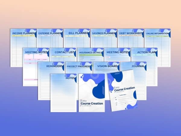 Online Course Creation Planner Printable Course Creator Workbook Online Coaching Digital Product Download Course Promotion Home Business - Image 3