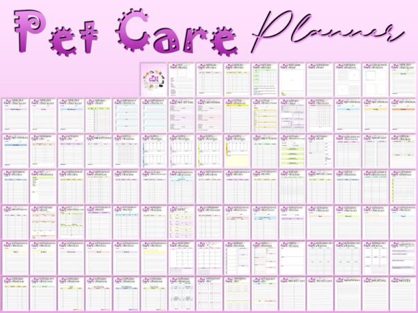 Pet Sitter Planner Pet Care Puppy Dog Cat Training Pet Organizer Printable Digital Download Classic Happy PDF Inserts A4 A5 Letter Half - Image 7