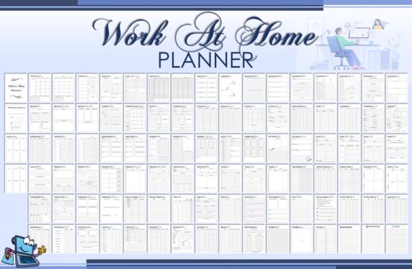 Work from Home Planner Printable Daily Work Planner Home Business Tracker Digital Download Classic Happy PDF Inserts A4 A5 Letter Half - Image 6