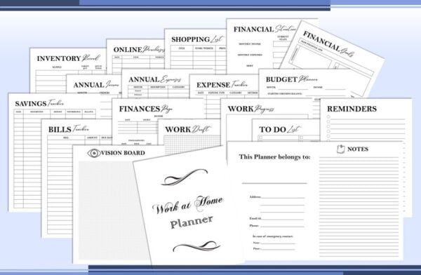 Work from Home Planner Printable Daily Work Planner Home Business Tracker Digital Download Classic Happy PDF Inserts A4 A5 Letter Half - Image 5