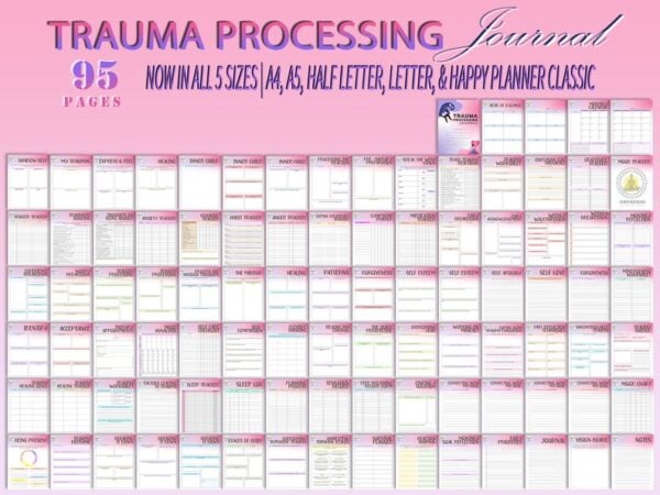 Trauma Processing Journal Grief Therapy Self Care Mood Tracker Planner Depression Printable Mental Health Digital Download Breakdown Emotion - Image 5