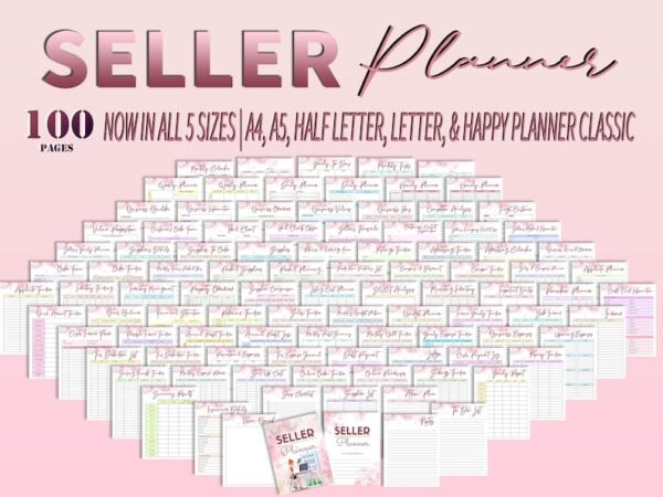 Seller Success Handmade Small Business Planner Printable Etsy Shop Seller Organizer Freelance Digital Download Home Business Direct Sales